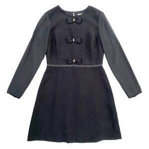 Holiday dressing! Maison Jules Samantha Bow LBD Black mini Dress, size S